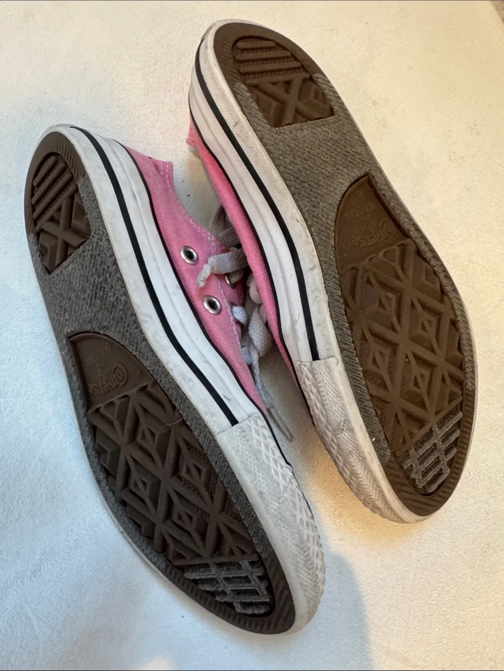 Converse Kids Low Top Canvas Sneakers - Pink with White Accents